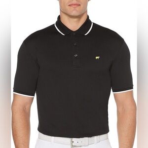 Jack Nicklaus Black Golf Polo -White Trim - Large
